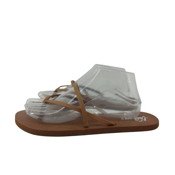 Volcom Strappy Women's Beige Brown Flat Sandals Size 8 - 8.5 - Picture 1 of 9